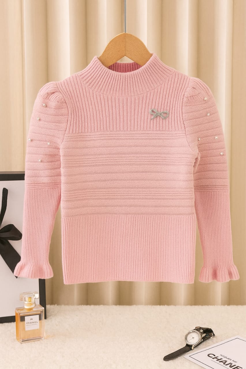 FANCY PEARLS WOOLEN LINNING SHIRT