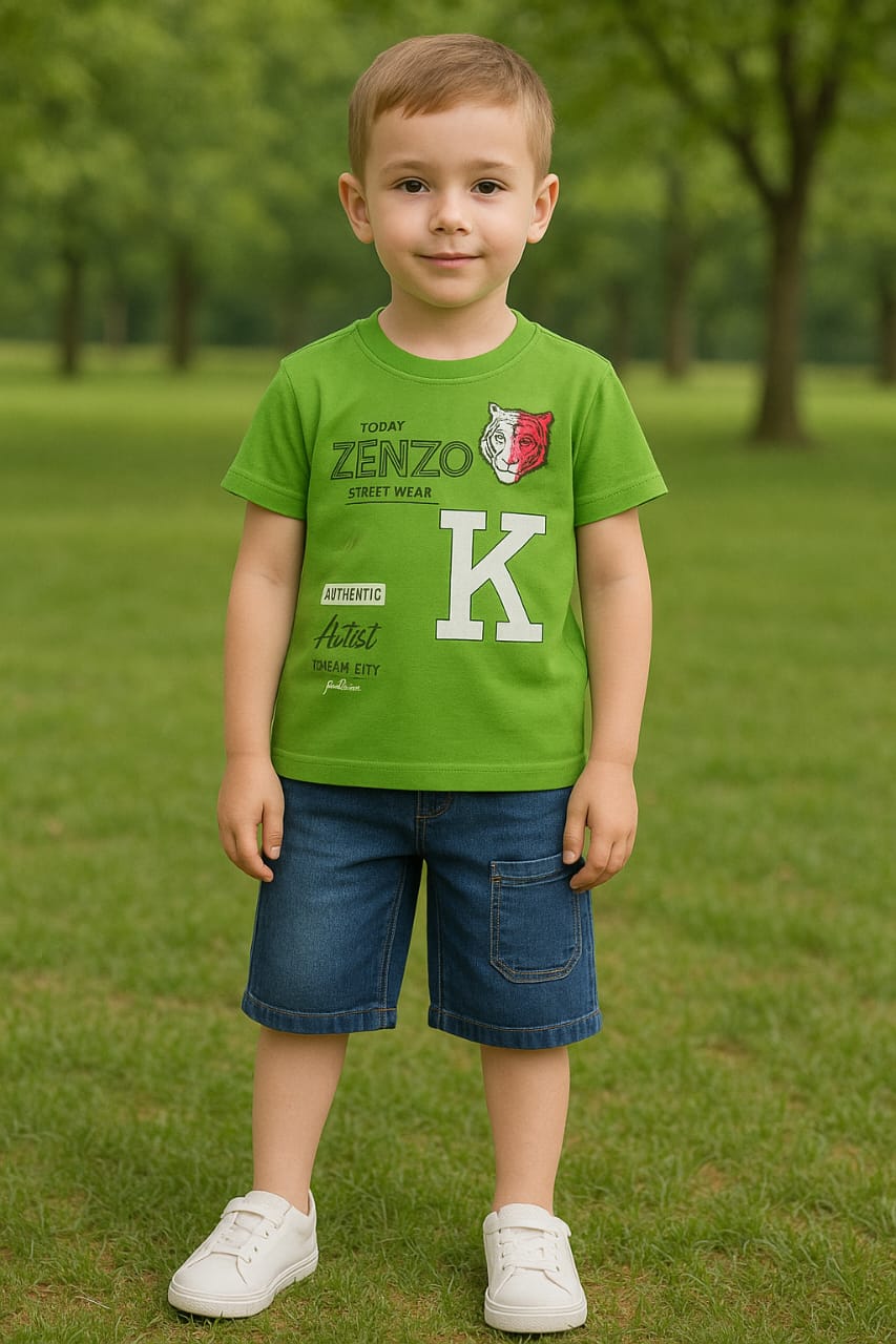 2-piece shirt with danim trouser