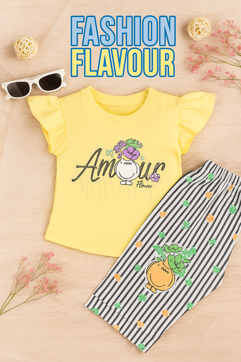 2-piece printed nikar shirt