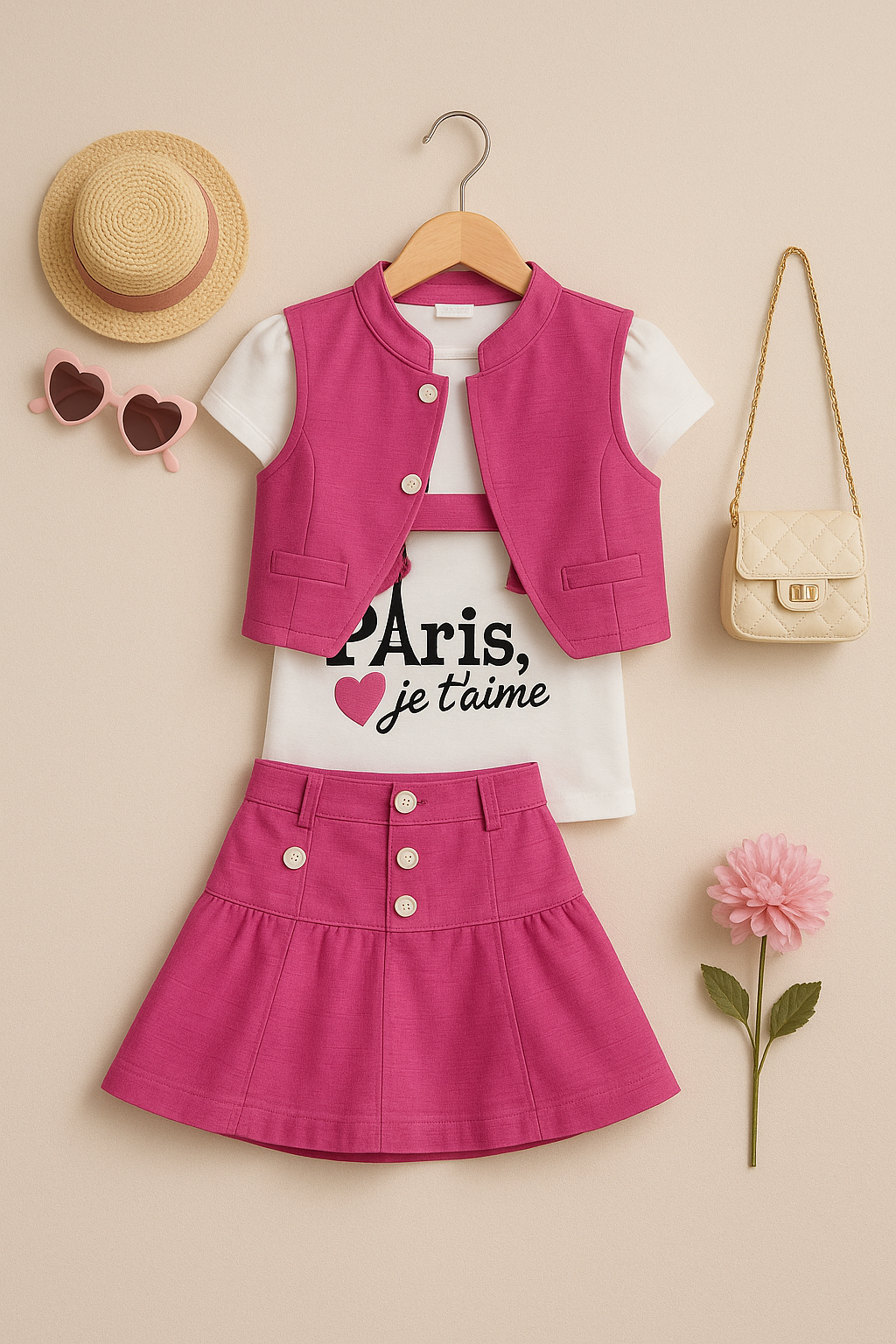 3-piece skirt with coat