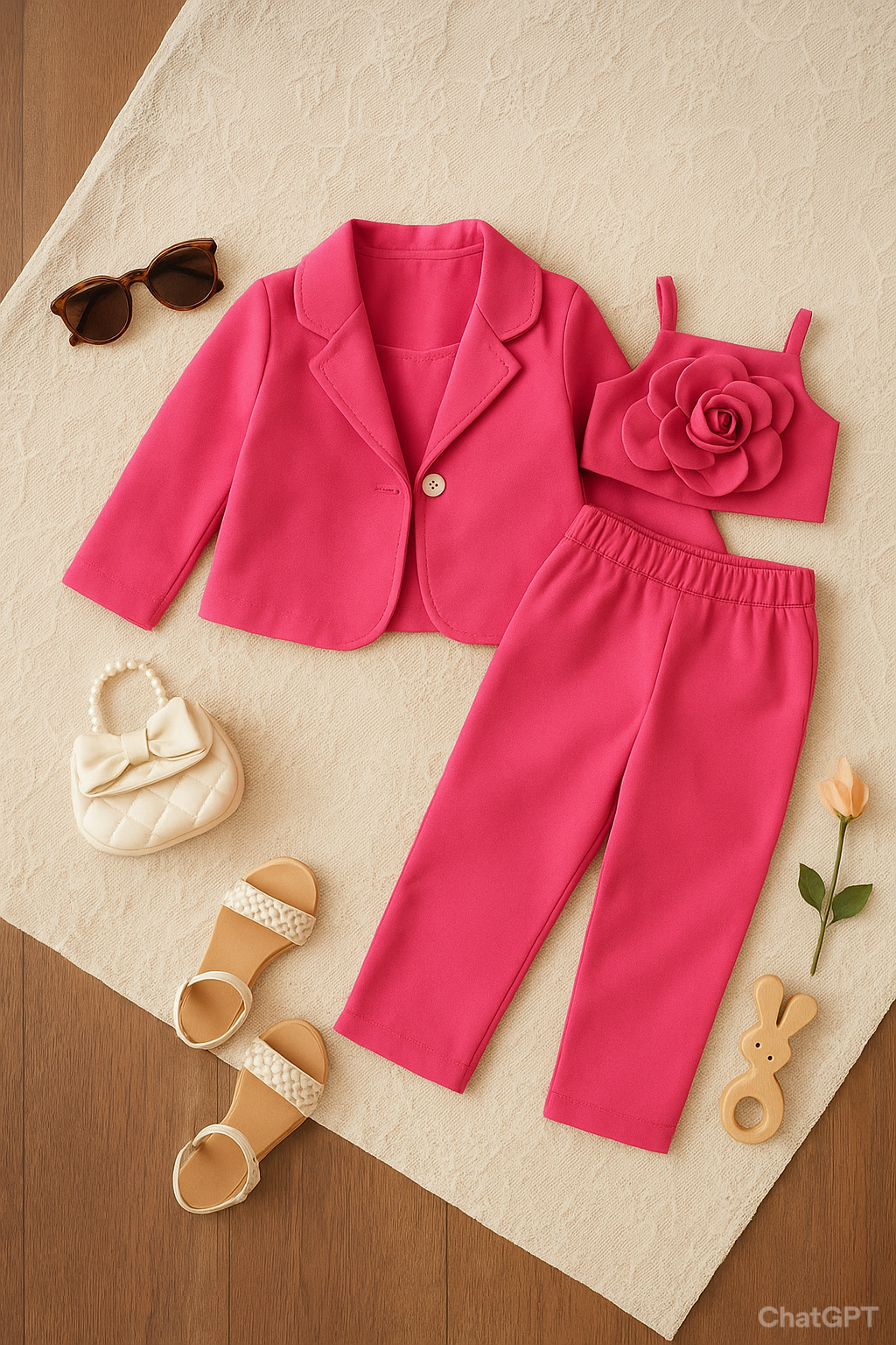 3-piece flower coat set