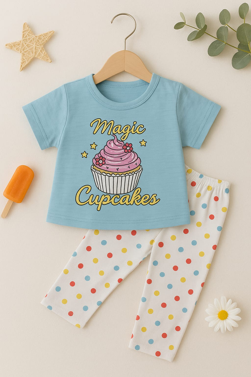 2-piece polka shirt trouser