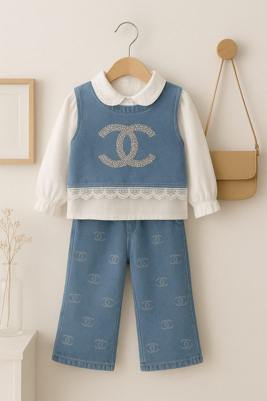 3-PIECE DANIM COAT SET