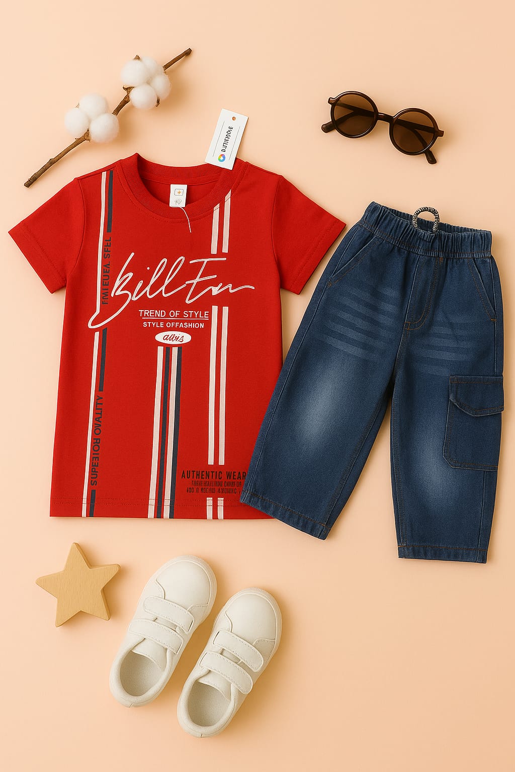 2-piece danim short with shirts