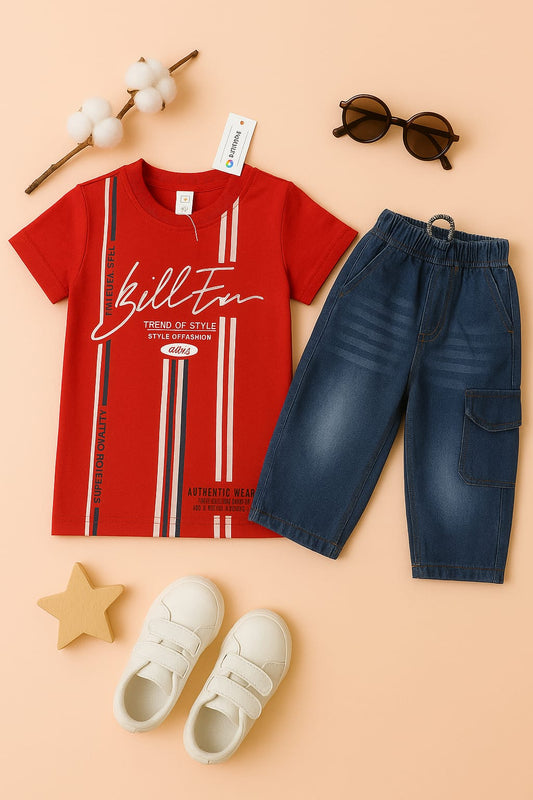 2-piece danim short with shirts