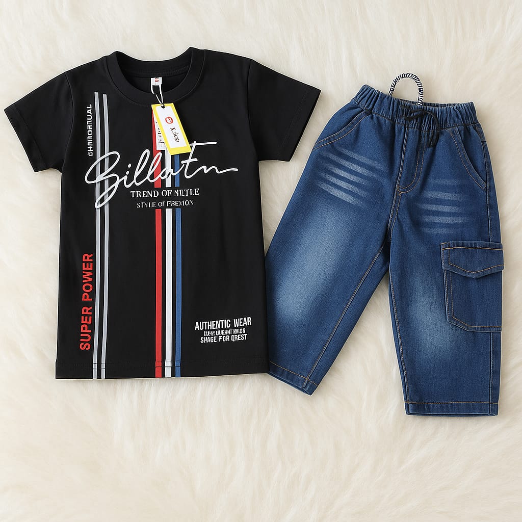 2-piece danim short with shirts