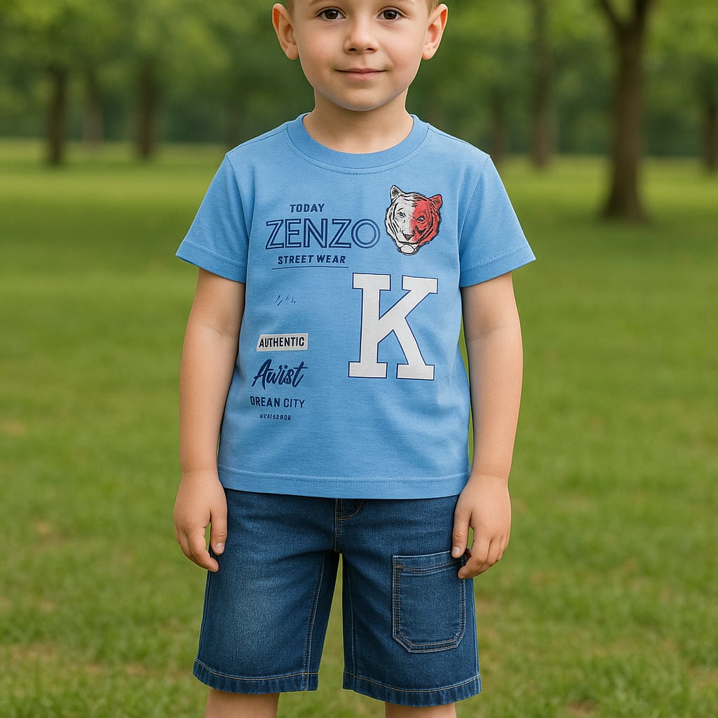 2-piece shirt with danim trouser