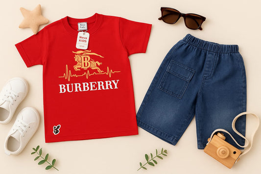 2-piece shirt with danim shorts